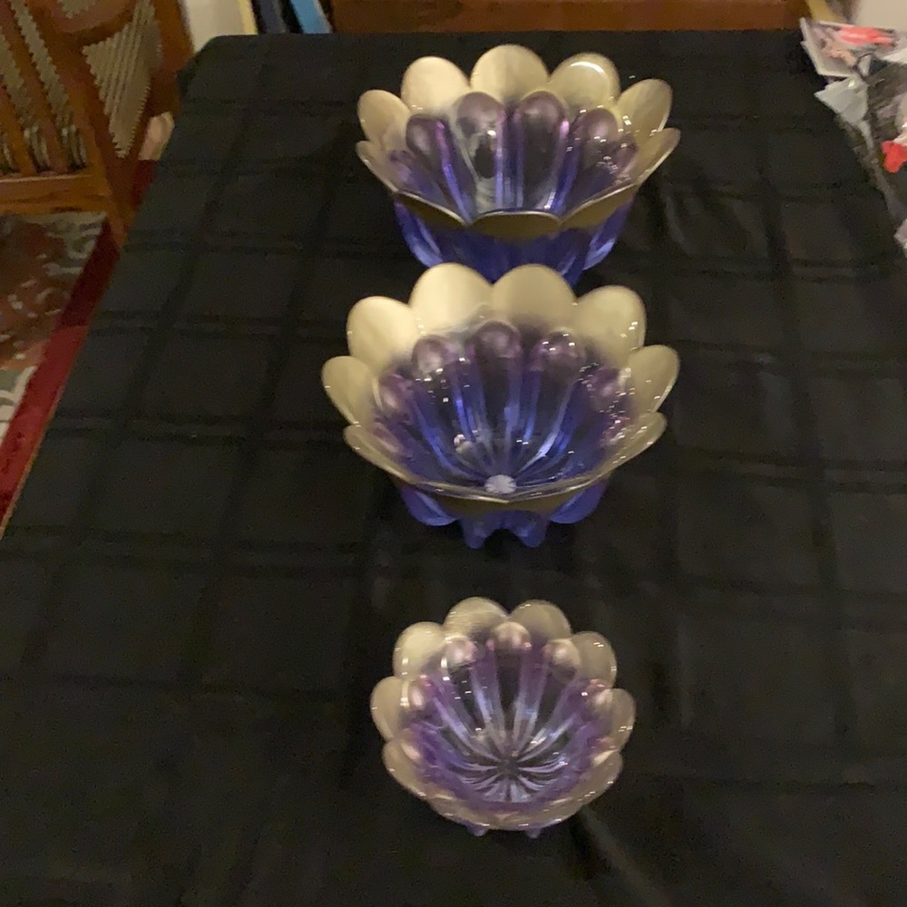 3 bowls  waltherglas made in Germany purple